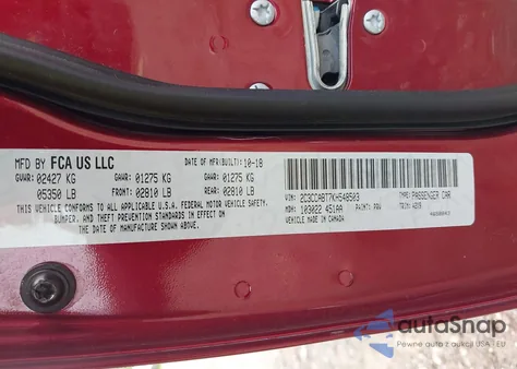 2019 Chrysler 300 300S из США, поврежденный, VIN 2C3CCABT7KH548503